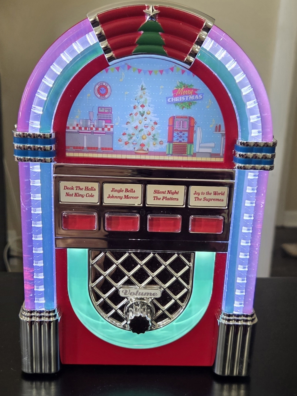 Vintage Mr. Christmas 9" Retro Tabletop Jukebox - Fully Working & Illuminated!